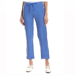 J. McLaughlin Blue Linen Tie Waist Capris 323